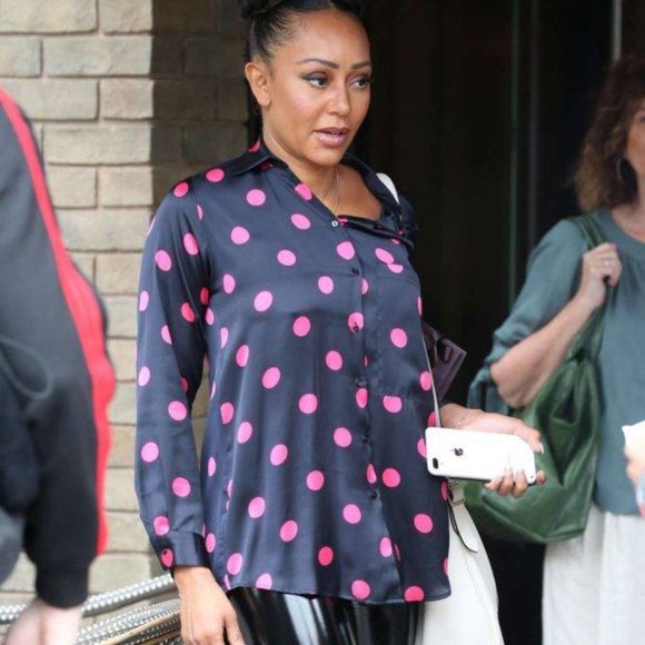 Zara Black and Pink Polka Dot Button Down Shirt - Picture 10 of 10